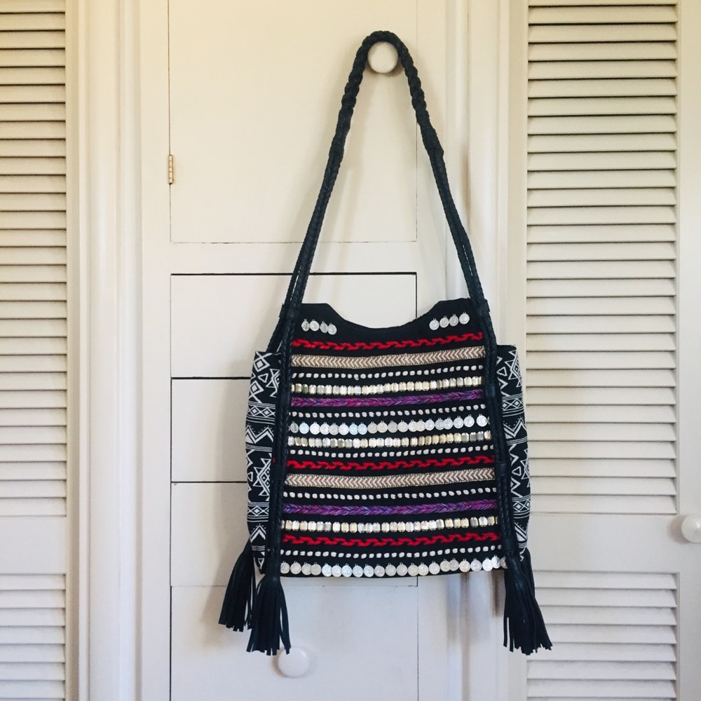 Big Buddha Hobo Shoulder Bag embellished Fringe